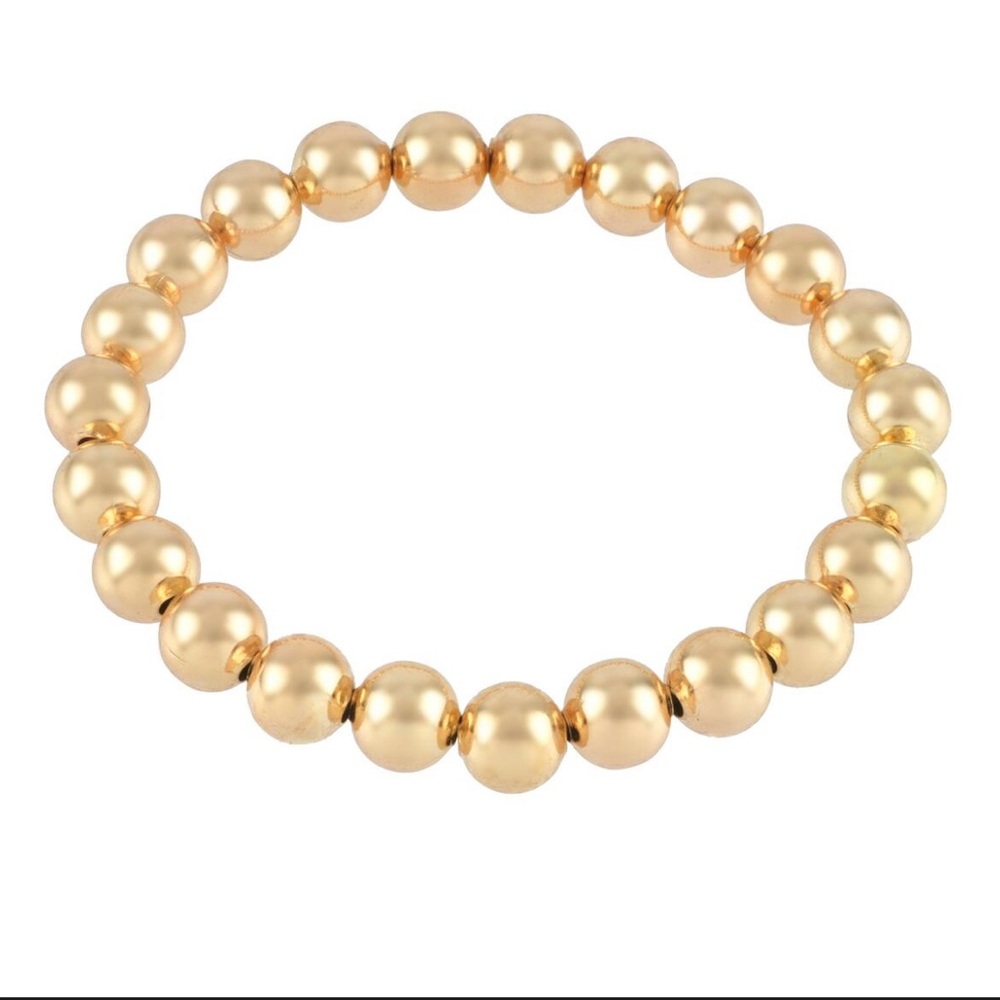 Gold Stamped Louis Vuitton Charm on a 8mm Beaded Bracelet - Picture 6 of 6